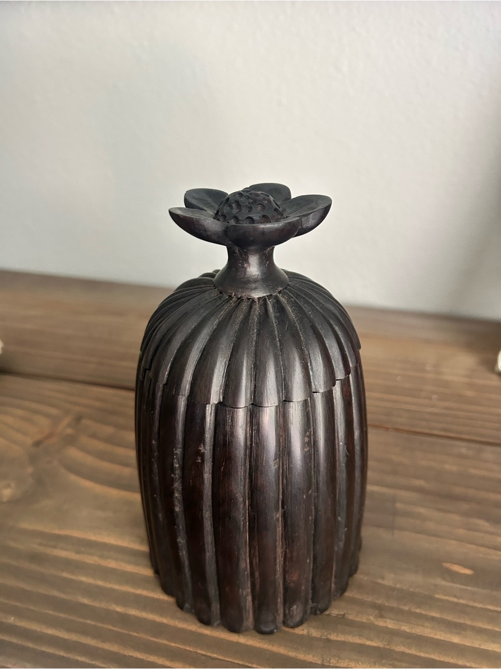 African Ebony Wood Vessel Sabie Style-Handcrafted Tabletop Decor